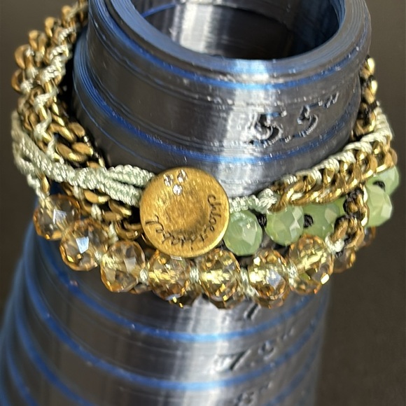 Chloe and Isabel Glass Bead Chain Multi Wrap Bracelet Green - Picture 6 of 7